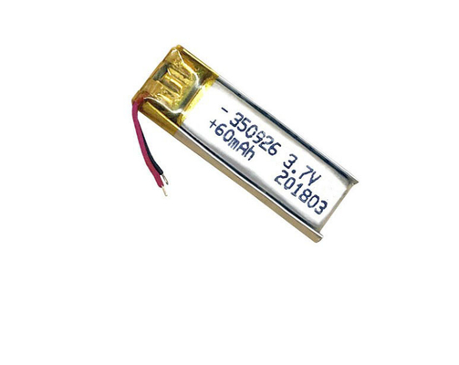 Lebih dari 500 Siklus Kehidupan dapat diisi ulang 3.7V 60mAh Lithium ion Polymer 350926 Baterai untuk headphone