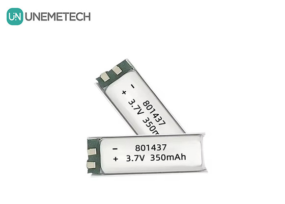 801437 3A Baterai Polimer Rate Tinggi 3.7v 350mah Baterai Lipo Untuk Perangkat Elektronik IoT