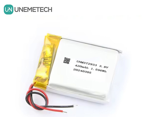 Baterai Lipo Tegangan Tinggi 3.8V 420mAh 372933 4.35V Baterai Lithium Untuk Jam Tangan Pintar