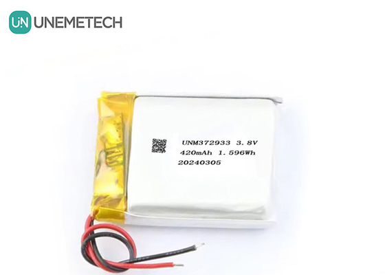 Baterai Lipo Tegangan Tinggi 3.8V 420mAh 372933 4.35V Baterai Lithium Untuk Jam Tangan Pintar