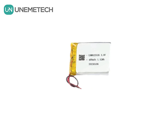 Custom 3.8V 400mAh Lithium Ion Battery Pack 622526 Untuk Jam Tangan Cerdas