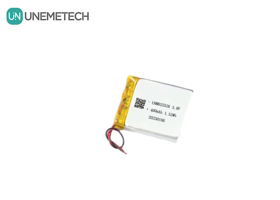 Custom 3.8V 400mAh Lithium Ion Battery Pack 622526 Untuk Jam Tangan Cerdas