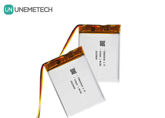 3.7V 530mAh Baterai Lithium Polymer Custom 403040 Dengan UL1642 Hidup Siklus Panjang