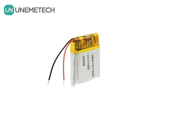 3.8V 441718 Baterai Litium Ion Polimer Tegangan Tinggi 110mAh untuk Gelang Medis