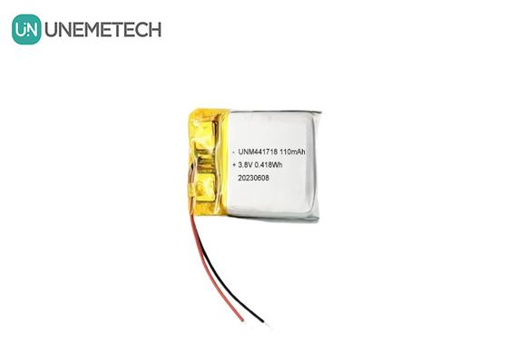 3.8V 441718 Baterai Litium Ion Polimer Tegangan Tinggi 110mAh untuk Gelang Medis