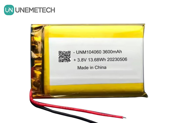 UNEMETECH 4.35V Baterai Lipo Tegangan Tinggi 104060 3.8V 3600mAh Baterai Lithium Ion Polymer