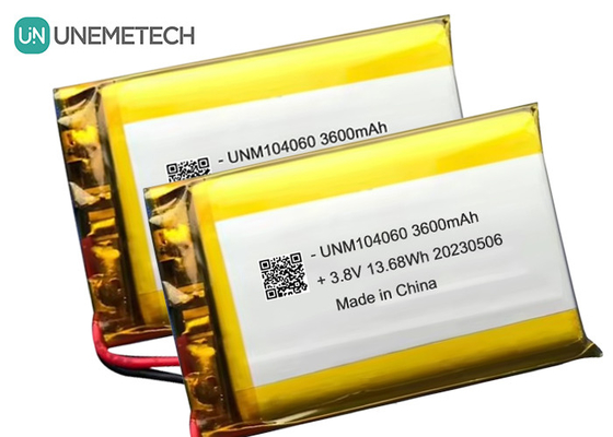 UNEMETECH 4.35V Baterai Lipo Tegangan Tinggi 104060 3.8V 3600mAh Baterai Lithium Ion Polymer