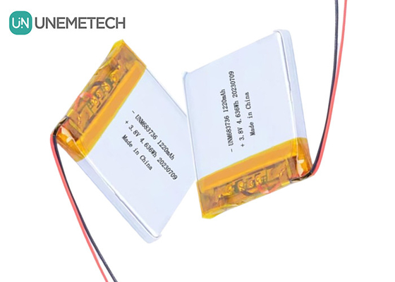OEM 4.35V Baterai Lithium Polymer Tegangan Tinggi 1220mAh 683736 dengan Hidup Siklus Panjang