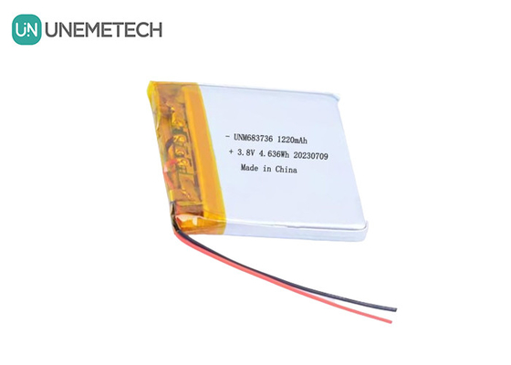 OEM 4.35V Baterai Lithium Polymer Tegangan Tinggi 1220mAh 683736 dengan Hidup Siklus Panjang