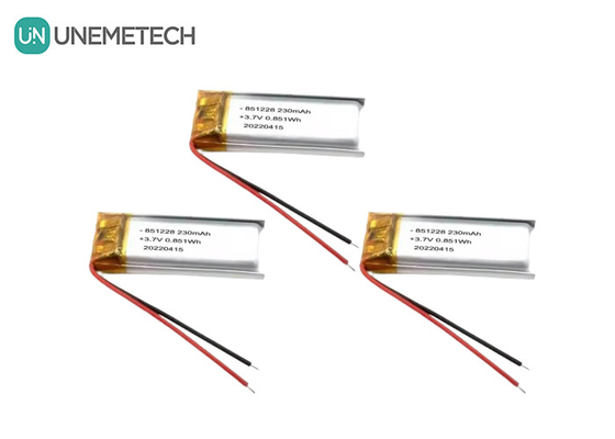 UNEMETECH 230mAh LiPo Baterai 3.7V Lithium Polymer Baterai 851228 untuk Remote Control Pen