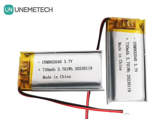 UL1642 Sertifikat Baterai Lipo isi ulang 902040 3.7V 730mAh untuk Perangkat Seluler