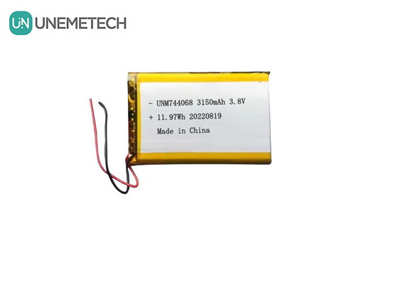 Baterai Lipo Tegangan Tinggi Terisi ulang 3.8V 744068 3150mah Baterai Untuk Sistem Pelacakan GPS