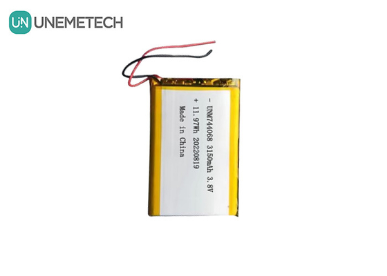Baterai Lipo Tegangan Tinggi Terisi ulang 3.8V 744068 3150mah Baterai Untuk Sistem Pelacakan GPS
