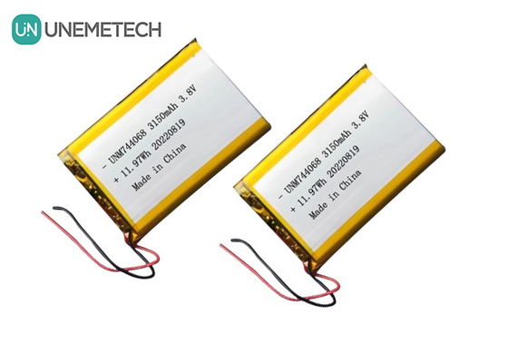 Baterai Lipo Tegangan Tinggi Terisi ulang 3.8V 744068 3150mah Baterai Untuk Sistem Pelacakan GPS