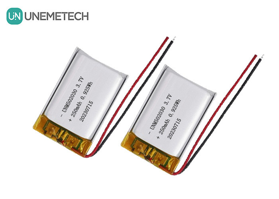 UNEMETECH 3.7V 250mAh Baterai Lithium Polymer Terisi Ulang 502030 untuk Perangkat Kecantikan