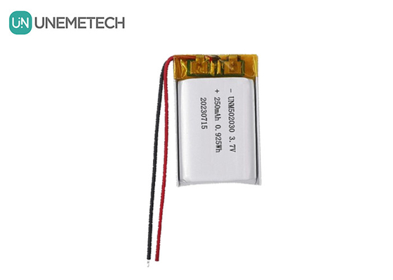 UNEMETECH 3.7V 250mAh Baterai Lithium Polymer Terisi Ulang 502030 untuk Perangkat Kecantikan