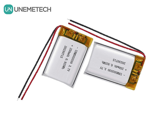 UNEMETECH 3.7V 250mAh Baterai Lithium Polymer Terisi Ulang 502030 untuk Perangkat Kecantikan