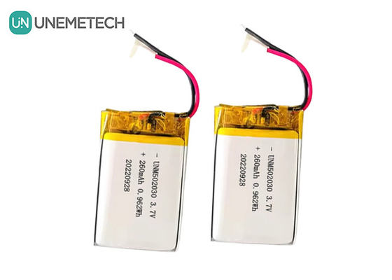 Baterai Lipo isi ulang 502030 / 3.7V 260mAh Baterai Lithium Polymer Custom kecil