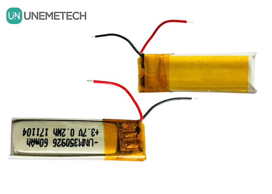 Lebih dari 500 Siklus Kehidupan dapat diisi ulang 3.7V 60mAh Lithium ion Polymer 350926 Baterai untuk headphone