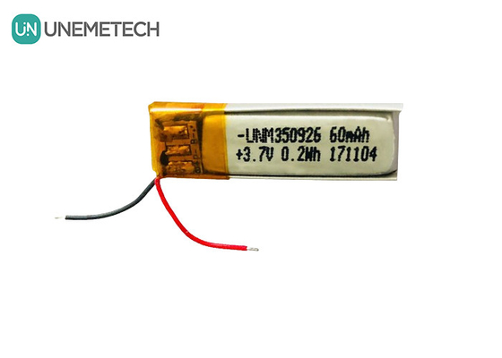 Lebih dari 500 Siklus Kehidupan dapat diisi ulang 3.7V 60mAh Lithium ion Polymer 350926 Baterai untuk headphone