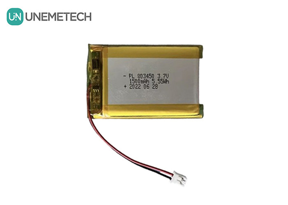 UNEMETECH 1.5A Baterai Li-polymer isi ulang 803450 / 3.7V 1500mAh Baterai Lithium Ion Polymer