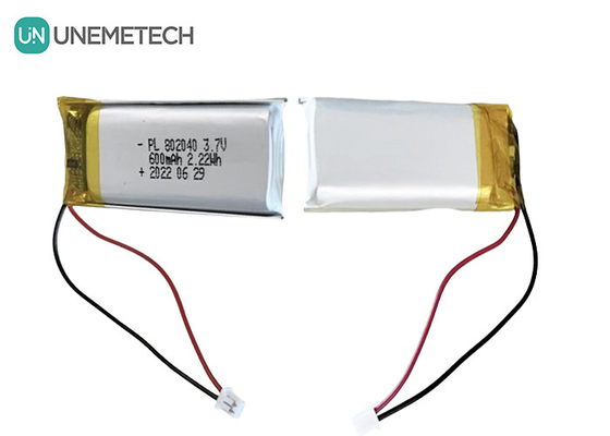 3.7V 600mAh Baterai Li Polymer isi ulang 802040 untuk Produk Elektronik