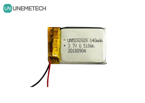 Baterai Lipo Self Discharge Low 282028 / 3.7V 140mAh Baterai Lithium Polymer untuk Perangkat Wearable