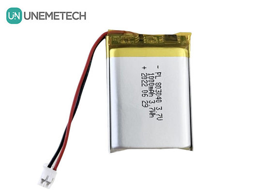 803040 3.7V Li Polymer Baterai Isi Ulang 3.7Wh 1000mAh Baterai Kantong Dengan Konektor JST-PH-2P