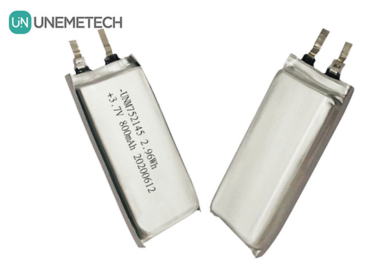MSDS Disetujui 3.7V 800mAh Baterai Lithium Polymer Terisi ulang 752145 untuk Perangkat Wearable
