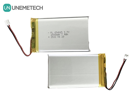 2000mAh 3.7V baterai lithium polimer isi ulang 654065 untuk mainan elektronik