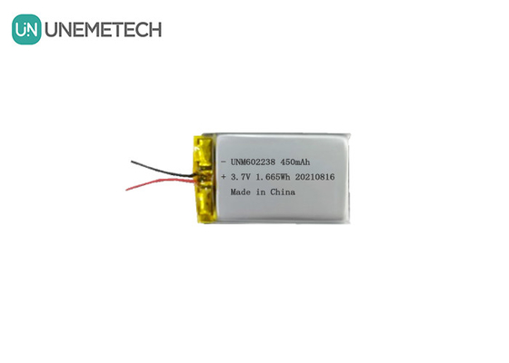 4.2V baterai lithium polimer isi ulang 602238 3.7V 450mAh untuk elektronik konsumen