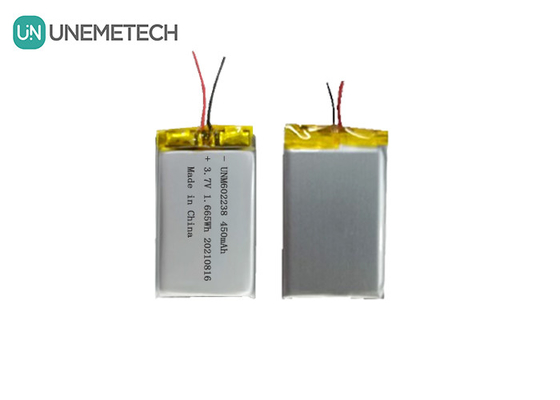 4.2V baterai lithium polimer isi ulang 602238 3.7V 450mAh untuk elektronik konsumen