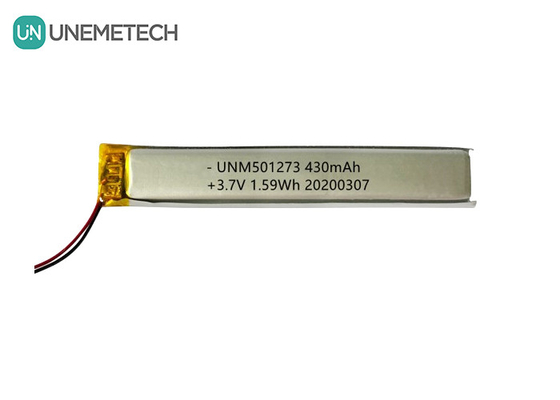 5.0*12.0*73.0mm Lithium Polymer Battery / 3.7V 430mAh 501273 Thin Lipo Battery untuk Perangkat Bluetooth