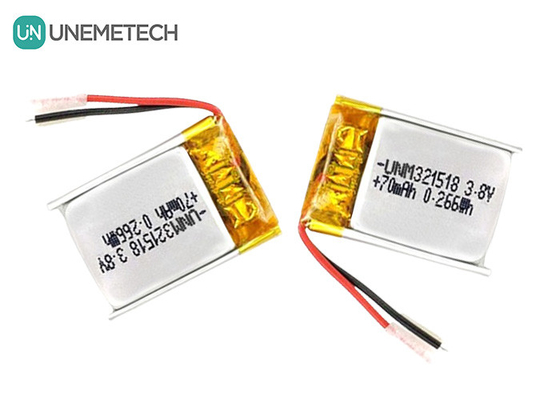 3.8V Baterai Li Ion Tegangan Tinggi Baterai Lipo Ultra Kecil 4,35V 70mAh 321518 Untuk Pelacak GPS