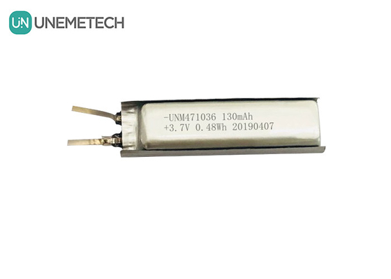 3.7 Lithium Ion Polymer Battery / IEC62133 Disetujui 471036 130mAh Lithium Polymer Battery Cell