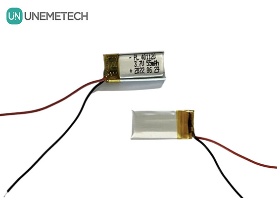 3.7V 55mAh Baterai Lithium Polymer Kecil 401120 Baterai Li Poly Untuk Lampu Led Cerdas Kecil