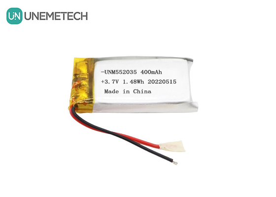 3.7V Baterai Lithium Ion Polimer Isi Ulang 552035 400mAh Baterai Li Po Untuk Perangkat Wireless