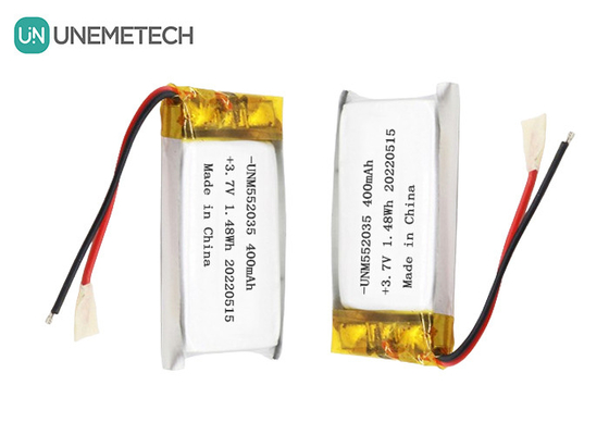 3.7V Baterai Lithium Ion Polimer Isi Ulang 552035 400mAh Baterai Li Po Untuk Perangkat Wireless