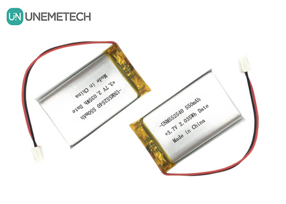 552540 Prismatik Perak Baterai Lipo Terisi Ulang 3.7V 550mAh Untuk Pelacak PET
