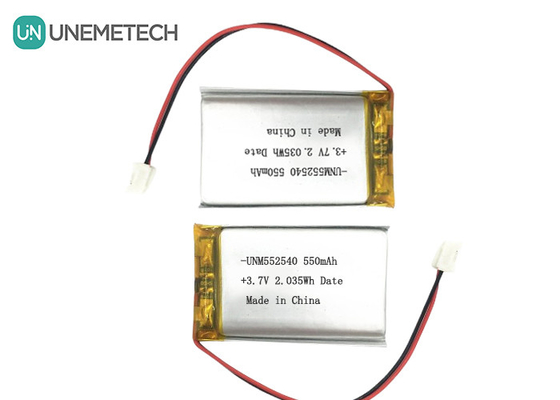 552540 Prismatik Perak Baterai Lipo Terisi Ulang 3.7V 550mAh Untuk Pelacak PET