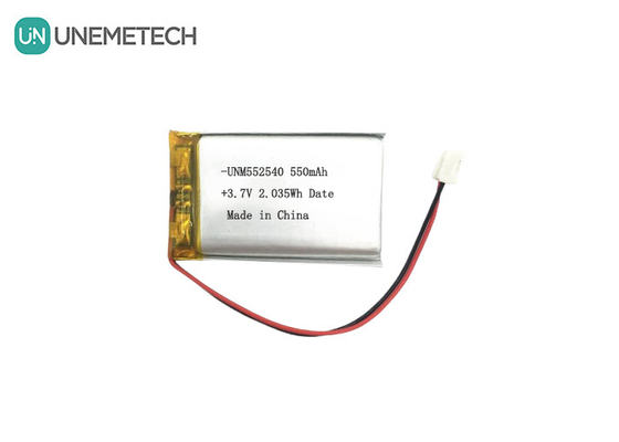 552540 Prismatik Perak Baterai Lipo Terisi Ulang 3.7V 550mAh Untuk Pelacak PET