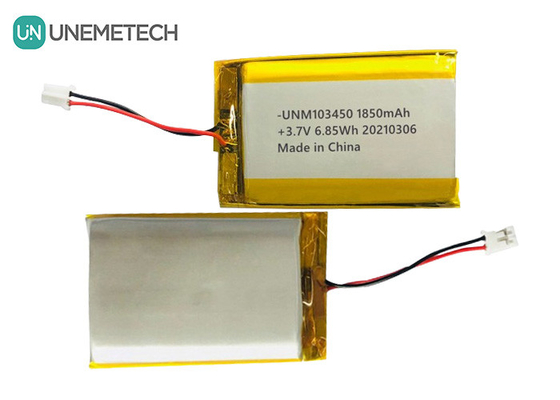 103450 3.7V 1850mAh Baterai Lipo isi ulang IEC62133 UN38.3 MSDS Baterai Lithium Polymer Disetujui
