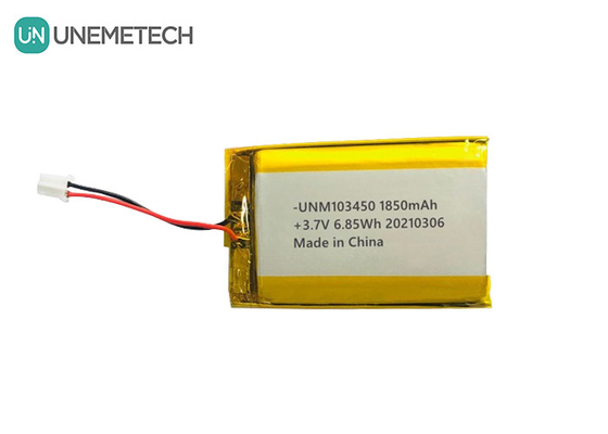 103450 3.7V 1850mAh Baterai Lipo isi ulang IEC62133 UN38.3 MSDS Baterai Lithium Polymer Disetujui