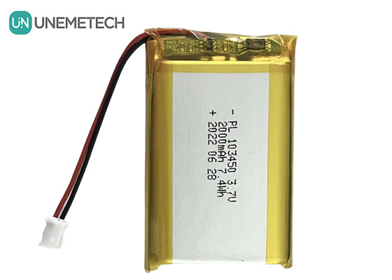 3.7V 2000mAh baterai lithium polimer isi ulang 103450 Kapasitas besar untuk pompa payudara listrik