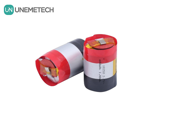 18250 630mAh 3.7V Baterai Li-ion Polimer Silinder Terisi ulang Dengan 5A Plus Discharge Current