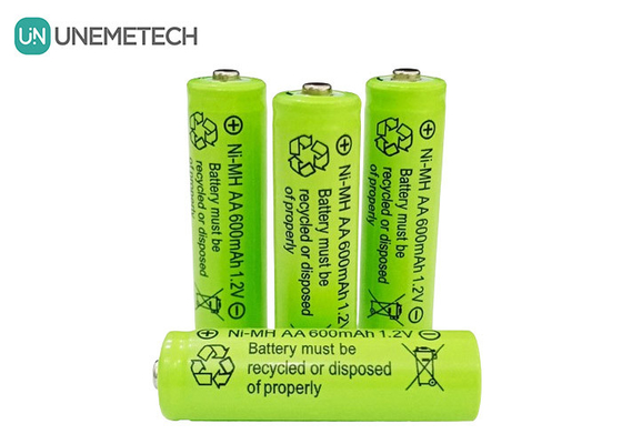Umur Siklus Panjang NiMH AA 1.2V 600mAh Baterai isi ulang AA600 Untuk Mainan