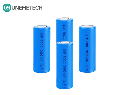 3.7V 18500 baterai lithium ion 2000mAh Isi ulang silinder untuk senter