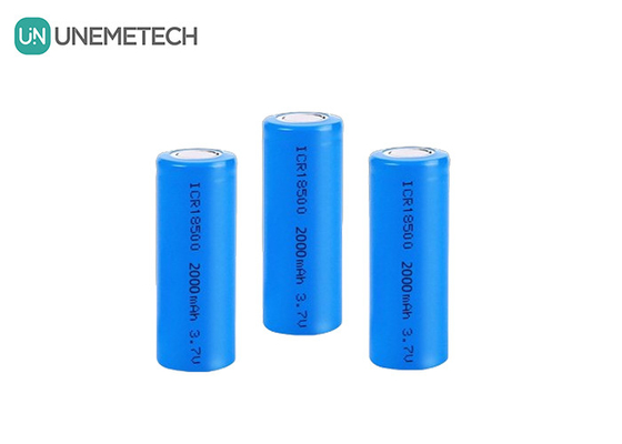 3.7V 18500 baterai lithium ion 2000mAh Isi ulang silinder untuk senter