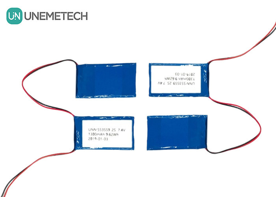 2C Tingkat Pelepasan Tinggi Lipo Baterai Paket 553559 7.4V 1300mAh 2S Untuk Artificial Limb
