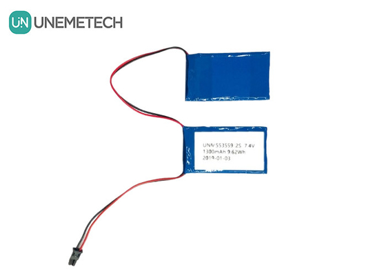 2C Tingkat Pelepasan Tinggi Lipo Baterai Paket 553559 7.4V 1300mAh 2S Untuk Artificial Limb